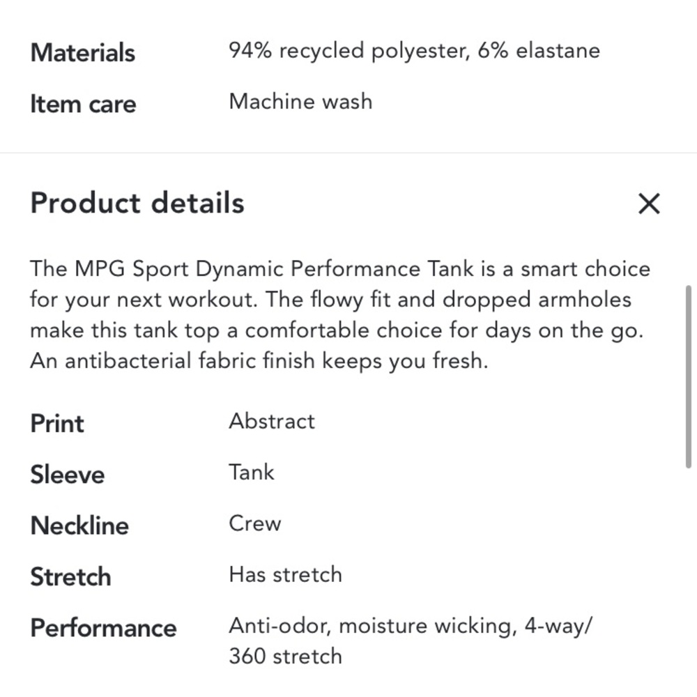 MPG sport dynamic performance tank - Picture 6 of 6